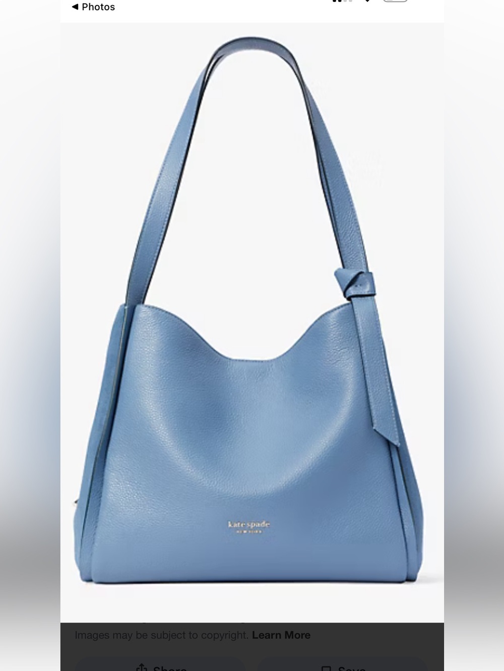 Kate Spade New York Knott Large Shoulder Bag in blue.